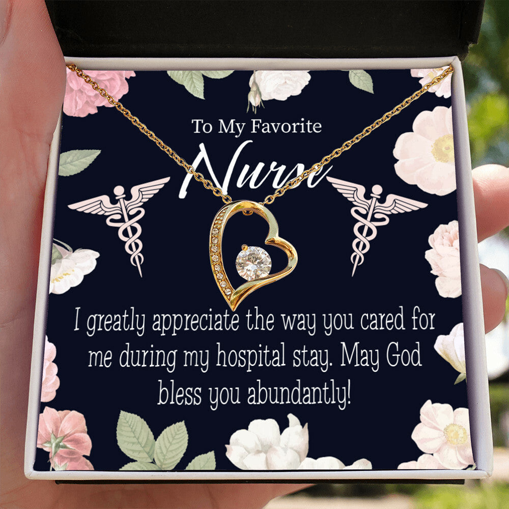 God Bless You Abundantly! Healthcare Medical Worker Nurse Appreciation Gift Forever Necklace w Message Card-Express Your Love Gifts