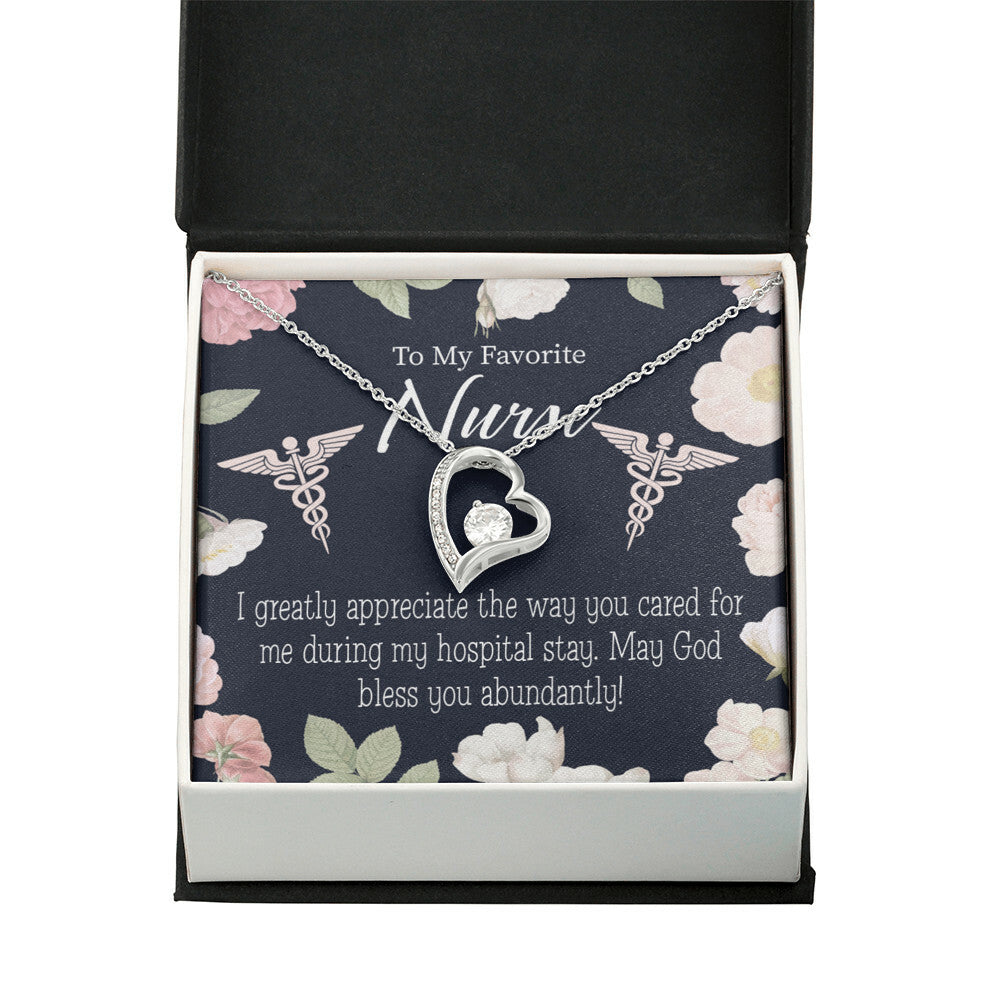 God Bless You Abundantly! Healthcare Medical Worker Nurse Appreciation Gift Forever Necklace w Message Card-Express Your Love Gifts