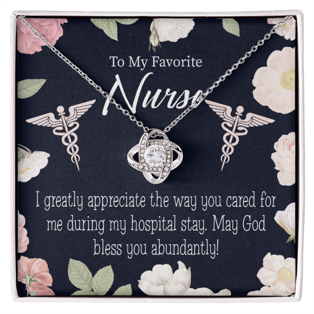 God Bless You Abundantly! Healthcare Medical Worker Nurse Appreciation Gift Infinity Knot Necklace Message Card-Express Your Love Gifts