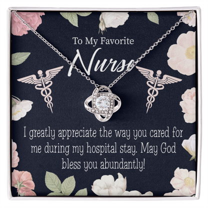 God Bless You Abundantly! Healthcare Medical Worker Nurse Appreciation Gift Infinity Knot Necklace Message Card-Express Your Love Gifts