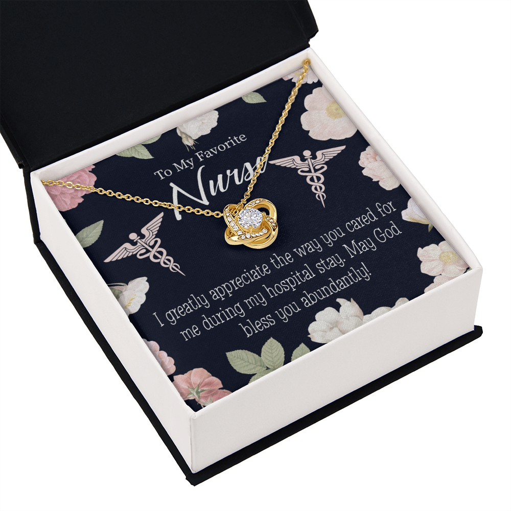 God Bless You Abundantly! Healthcare Medical Worker Nurse Appreciation Gift Infinity Knot Necklace Message Card-Express Your Love Gifts