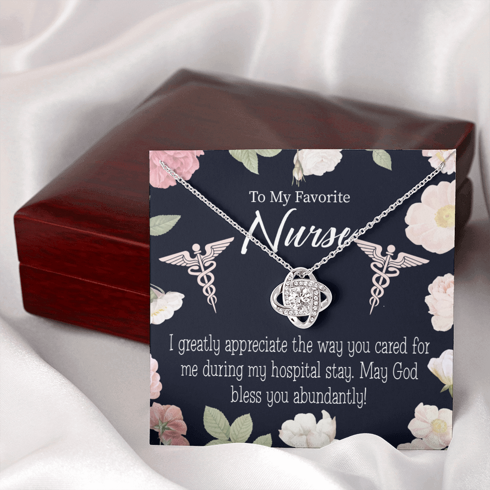 God Bless You Abundantly! Healthcare Medical Worker Nurse Appreciation Gift Infinity Knot Necklace Message Card-Express Your Love Gifts