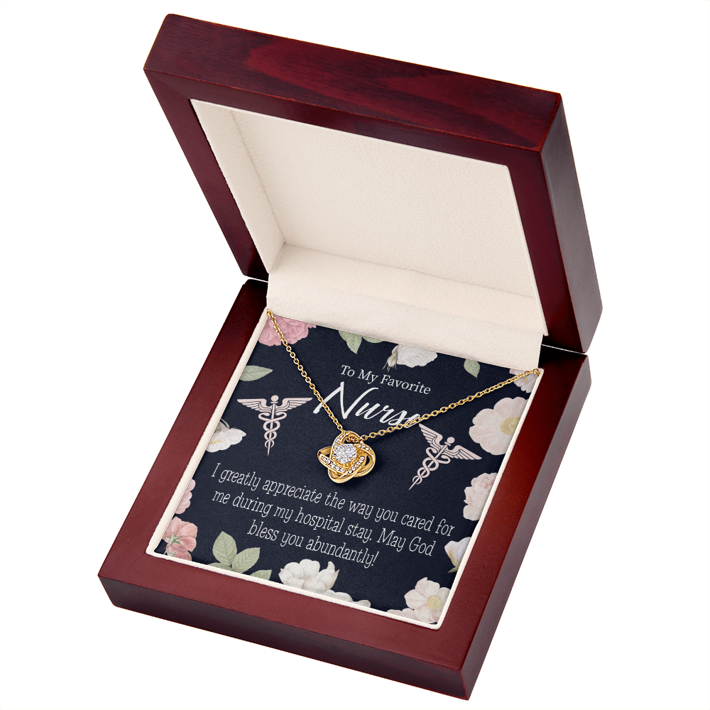 God Bless You Abundantly! Healthcare Medical Worker Nurse Appreciation Gift Infinity Knot Necklace Message Card-Express Your Love Gifts