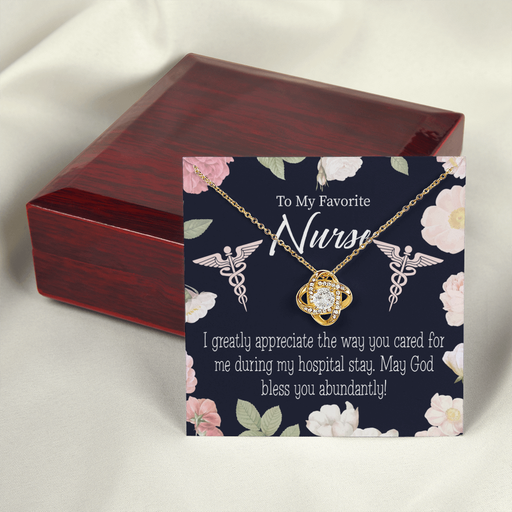 God Bless You Abundantly! Healthcare Medical Worker Nurse Appreciation Gift Infinity Knot Necklace Message Card-Express Your Love Gifts