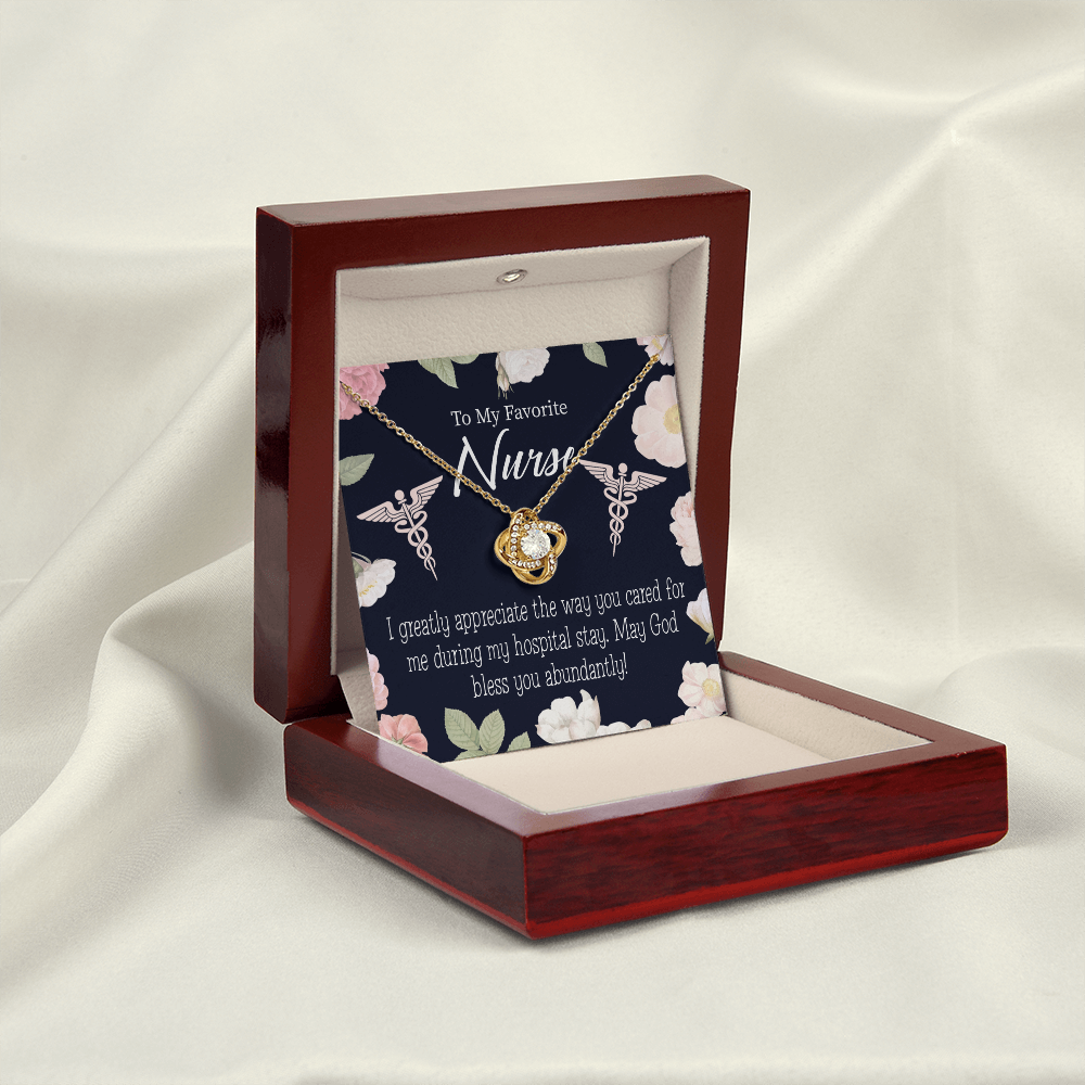 God Bless You Abundantly! Healthcare Medical Worker Nurse Appreciation Gift Infinity Knot Necklace Message Card-Express Your Love Gifts