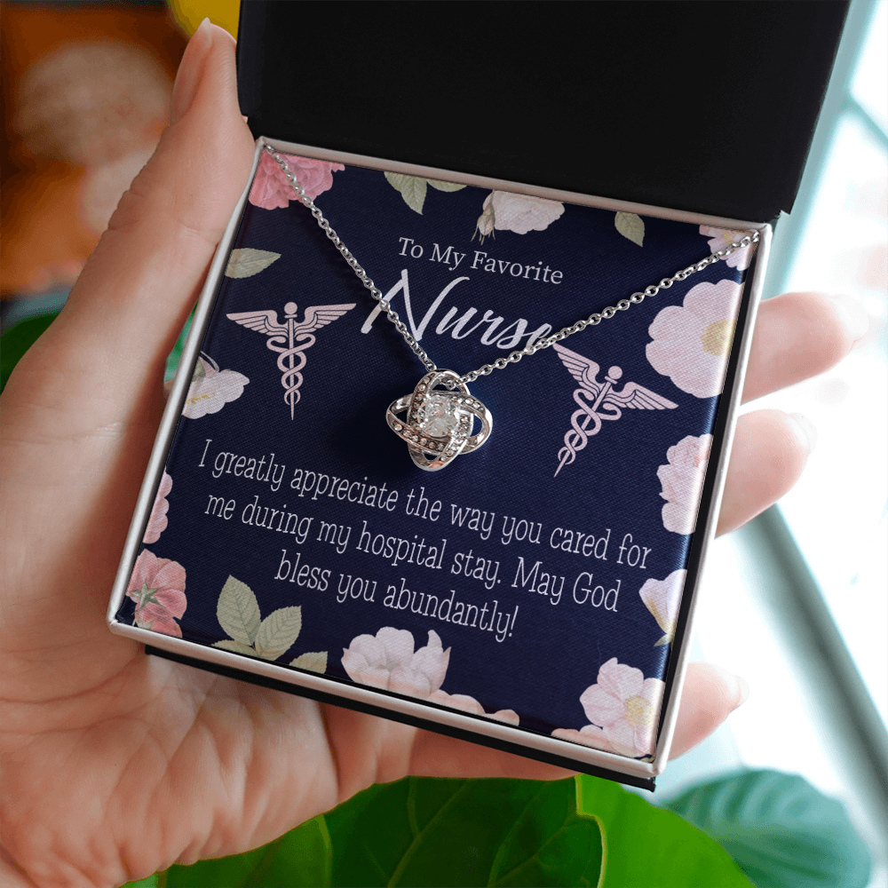 God Bless You Abundantly! Healthcare Medical Worker Nurse Appreciation Gift Infinity Knot Necklace Message Card-Express Your Love Gifts