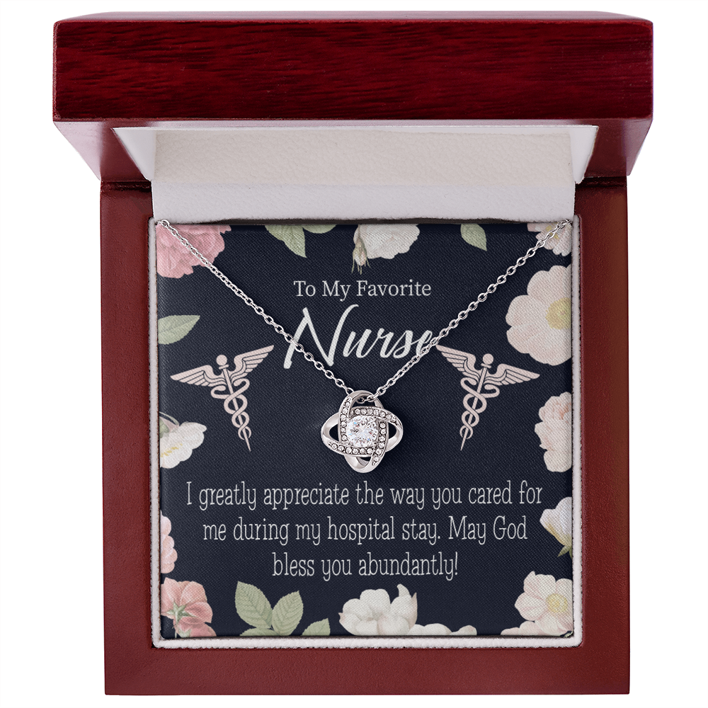 God Bless You Abundantly! Healthcare Medical Worker Nurse Appreciation Gift Infinity Knot Necklace Message Card-Express Your Love Gifts