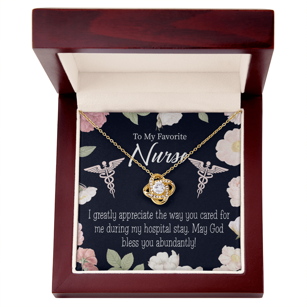 God Bless You Abundantly! Healthcare Medical Worker Nurse Appreciation Gift Infinity Knot Necklace Message Card-Express Your Love Gifts