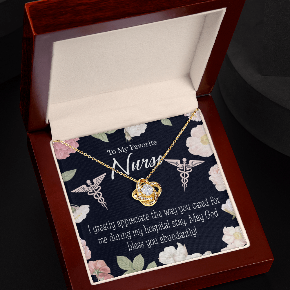 God Bless You Abundantly! Healthcare Medical Worker Nurse Appreciation Gift Infinity Knot Necklace Message Card-Express Your Love Gifts