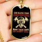 God Bless Your Firefighters Necklace Stainless Steel or 18k Gold Dog Tag 24" Chain-Express Your Love Gifts