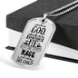 God Calms The Storm Stainless Steel or 18k Gold Dog Tag 24"-Express Your Love Gifts
