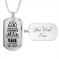 God Calms The Storm Stainless Steel or 18k Gold Dog Tag 24"-Express Your Love Gifts
