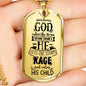 God Calms The Storm Stainless Steel or 18k Gold Dog Tag 24"-Express Your Love Gifts