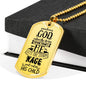 God Calms The Storm Stainless Steel or 18k Gold Dog Tag 24"-Express Your Love Gifts