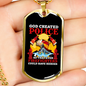 God Created Police Firefighter Gift Stainless Steel or 18k Gold Dog Tag 24" Chain-Express Your Love Gifts