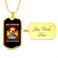 God Created Police Firefighter Gift Stainless Steel or 18k Gold Dog Tag 24" Chain-Express Your Love Gifts