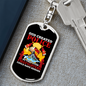 God Created Police Firefighter Keychain Stainless Steel or 18k Gold Dog Tag Keyring-Express Your Love Gifts