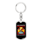 God Created Police Firefighter Keychain Stainless Steel or 18k Gold Dog Tag Keyring-Express Your Love Gifts