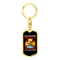 God Created Police Firefighter Keychain Stainless Steel or 18k Gold Dog Tag Keyring-Express Your Love Gifts