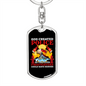 God Created Police Firefighter Keychain Stainless Steel or 18k Gold Dog Tag Keyring-Express Your Love Gifts