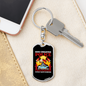 God Created Police Firefighter Keychain Stainless Steel or 18k Gold Dog Tag Keyring-Express Your Love Gifts