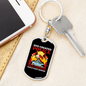 God Created Police Firefighter Keychain Stainless Steel or 18k Gold Dog Tag Keyring-Express Your Love Gifts