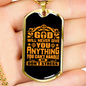God Don't Stress You Necklace Stainless Steel or 18k Gold Dog Tag 24" Chain-Express Your Love Gifts