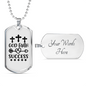 God Faith Success Crosses Necklace Stainless Steel or 18k Gold Dog Tag 24" Chain-Express Your Love Gifts