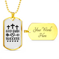 God Faith Success Crosses Necklace Stainless Steel or 18k Gold Dog Tag 24" Chain-Express Your Love Gifts