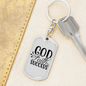 God Faith Success Keychain Stainless Steel or 18k Gold Dog Tag Keyring-Express Your Love Gifts