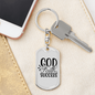 God Faith Success Keychain Stainless Steel or 18k Gold Dog Tag Keyring-Express Your Love Gifts