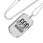 God Faith Success Necklace Stainless Steel or 18k Gold Dog Tag 24" Chain-Express Your Love Gifts