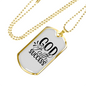 God Faith Success Necklace Stainless Steel or 18k Gold Dog Tag 24" Chain-Express Your Love Gifts