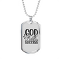 God Faith Success Necklace Stainless Steel or 18k Gold Dog Tag 24" Chain-Express Your Love Gifts