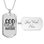 God Faith Success Necklace Stainless Steel or 18k Gold Dog Tag 24" Chain-Express Your Love Gifts