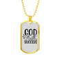 God Faith Success Necklace Stainless Steel or 18k Gold Dog Tag 24" Chain-Express Your Love Gifts