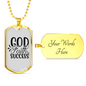 God Faith Success Necklace Stainless Steel or 18k Gold Dog Tag 24" Chain-Express Your Love Gifts