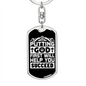 God First Keychain Stainless Steel or 18k Gold Dog Tag Keyring-Express Your Love Gifts