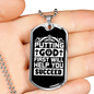 God First Necklace Stainless Steel or 18k Gold Dog Tag 24" Chain-Express Your Love Gifts