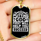 God First Necklace Stainless Steel or 18k Gold Dog Tag 24" Chain-Express Your Love Gifts