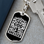 God First Will Help Keychain Stainless Steel or 18k Gold Dog Tag Keyring-Express Your Love Gifts