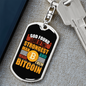 God Found Bitcoin Crypto Keychain Stainless Steel or 18k Gold Dog Tag Keyring-Express Your Love Gifts