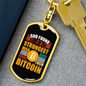 God Found Bitcoin Crypto Keychain Stainless Steel or 18k Gold Dog Tag Keyring-Express Your Love Gifts