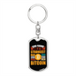 God Found Bitcoin Crypto Keychain Stainless Steel or 18k Gold Dog Tag Keyring-Express Your Love Gifts