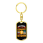 God Found Bitcoin Crypto Keychain Stainless Steel or 18k Gold Dog Tag Keyring-Express Your Love Gifts