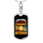 God Found Bitcoin Crypto Keychain Stainless Steel or 18k Gold Dog Tag Keyring-Express Your Love Gifts