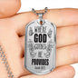 God Guides & Provides Necklace Stainless Steel or 18k Gold Dog Tag 24"-Express Your Love Gifts