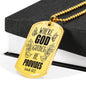 God Guides & Provides Necklace Stainless Steel or 18k Gold Dog Tag 24"-Express Your Love Gifts