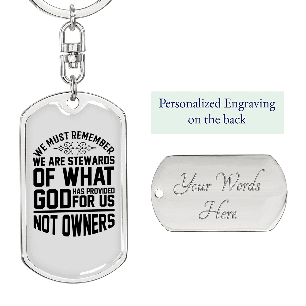 God Has Provided Keychain Stainless Steel or 18k Gold Dog Tag Keyring-Express Your Love Gifts