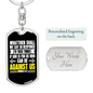 God Is For Us Romans 8:31 Keychain Stainless Steel or 18k Gold Dog Tag Keyring-Express Your Love Gifts